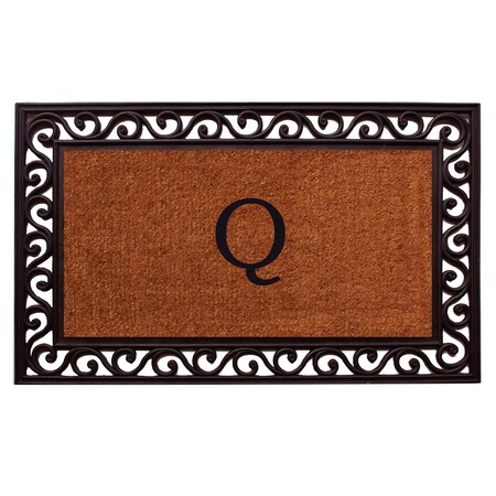 Calloway Mills Monogram Door Mat, Black, Natural, 18 in W x 30 in L 100061830Q